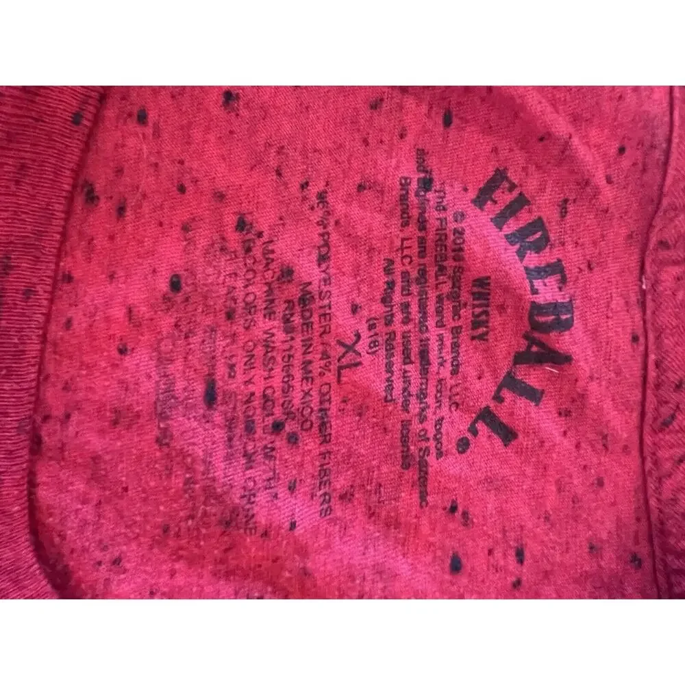 Fireball‎ Whiskey Devil Logo T Shirt Men's XL Red Short Sleeve